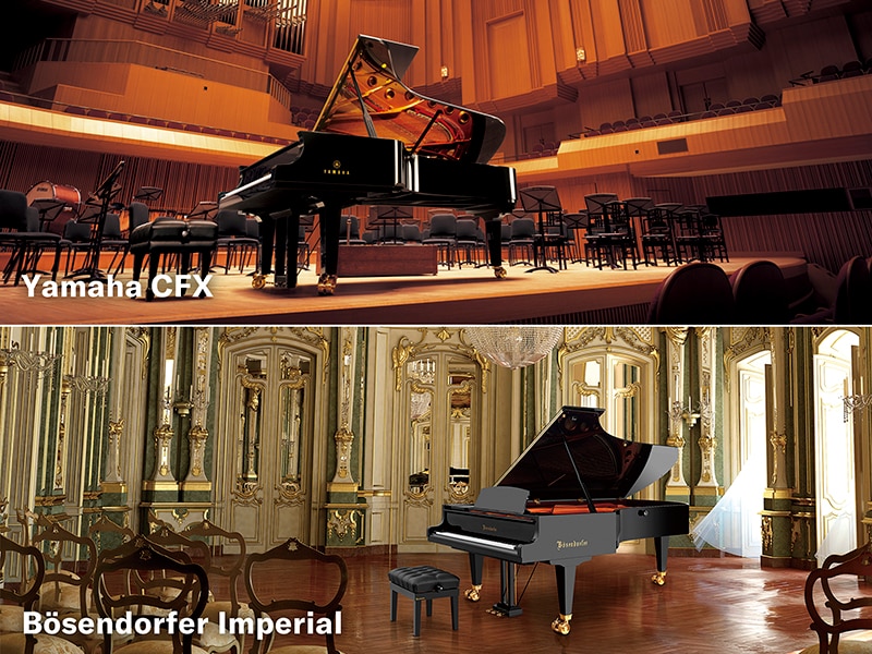 世界に誇る2つのコンサートグランドピアノ音を、コンパクトなボディに凝縮