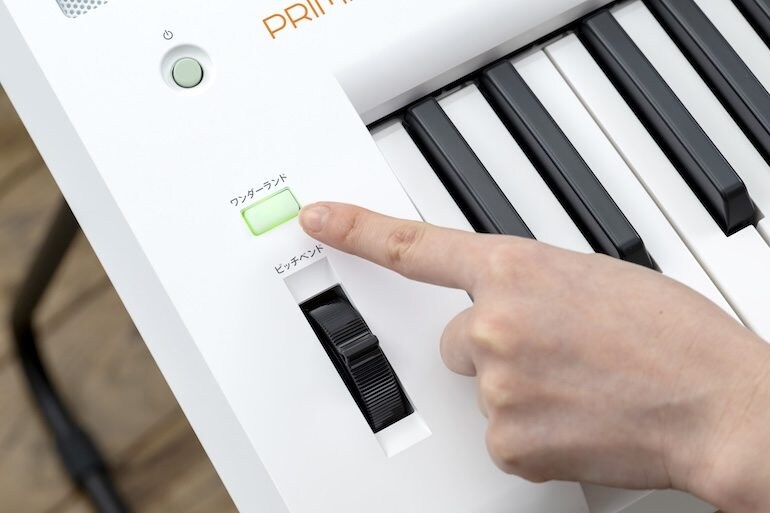 ワンダーランドボタンで動物音や効果音を再生できるキーボード機能