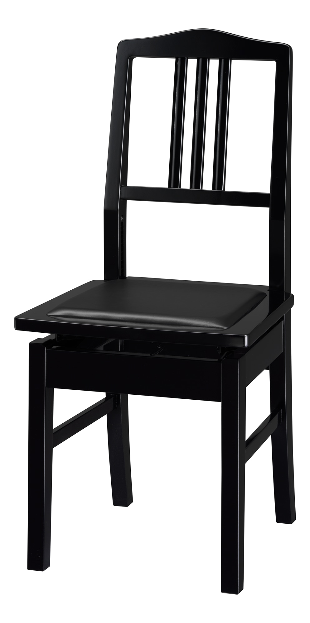 YAMAHA/ヤマハ 製 ピアノ専用椅子 No.5 A 黒/半艶塗装 背もたれ付/高低自在イス｜鍵盤楽器、ピアノ