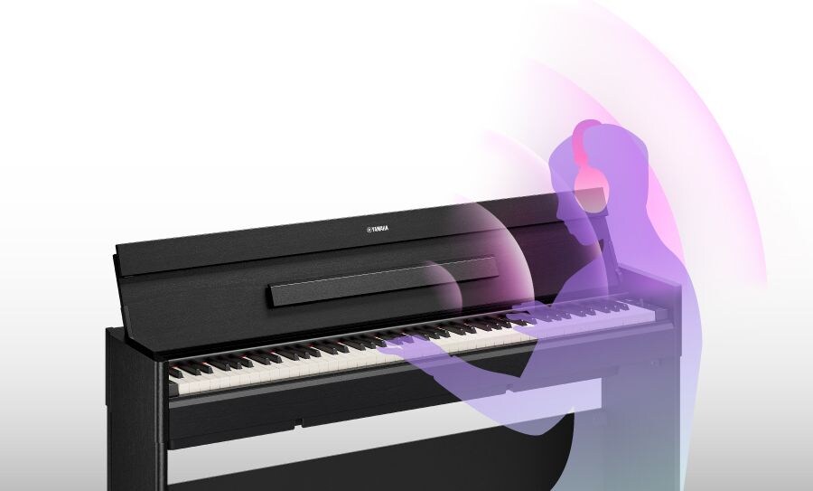 ヘッドホン使用時の音の広がりを再現する機能のイメージ