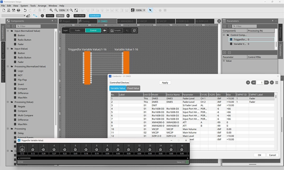 Variable Value - 可変幅の値でのコントロールパラメーター割当