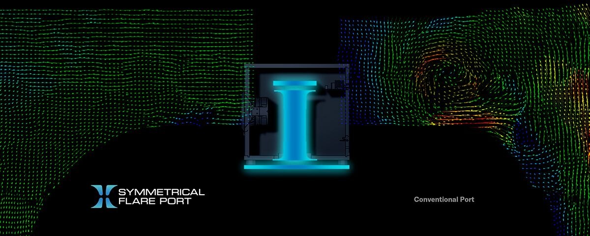 SR-X90A シンメトリカル フレア ポート™機能イメージ
