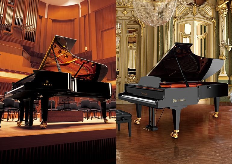 2種類のコンサートグランドピアノの音