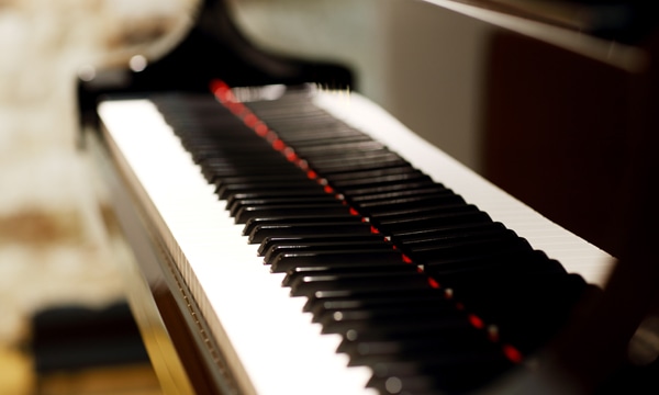 グランドピアノの鍵盤を写した写真