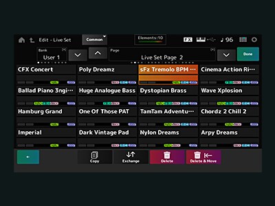 改善されたライブセットのUI