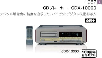 1987 - CDプレーヤー　CDX-10000 デジタル解像度の精度を追求した、ハイビットデジタル技術を導入