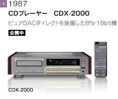 1987 - CDプレーヤー　CDX-2000 ピュアDACダイレクトを装備した8fs・18bit機