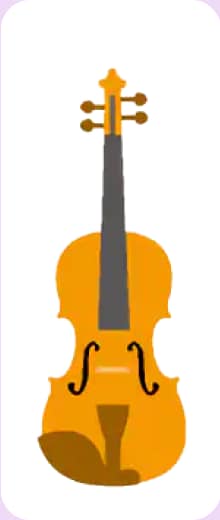 分数サイズ3/4バイオリンイラスト