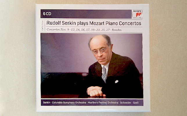 ルドルフ・ゼルキンのピアノ、ジョージ・セル指揮コロンビア交響楽団ほかによる「モーツァルト：ピアノ協奏曲集」（CD６枚組、1951～77年録音、ソニー）