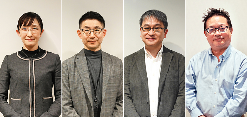 左からお客様コミュニケーションセンターの山田貴美子さん、マーケティング部リテンション企画推進グループの望月基史さん、同・鈴木浩平さん、同・井上潤さん。