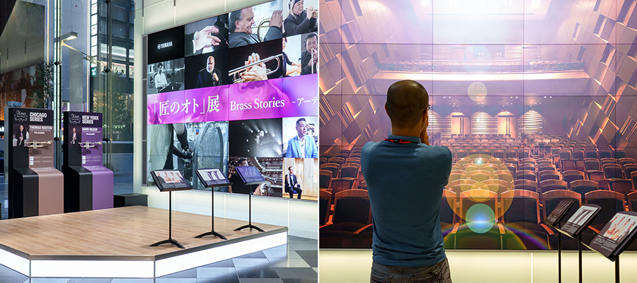 特設ステージと迫力満点の大画面マルチスクリーン